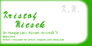kristof micsek business card